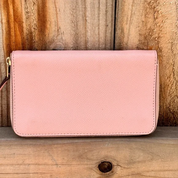 COACH Pink Crossgrain Leather Zip-Around Wallet RETAILS $238 - Picture 9 of 16
